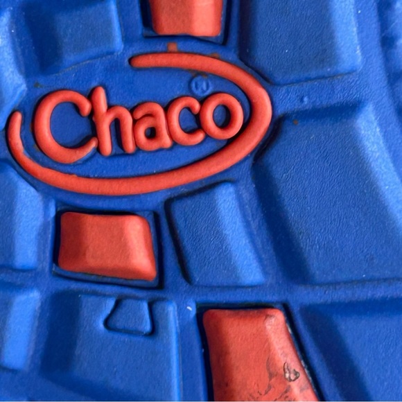 Chaco Kids Sandals - Black with Blue and Yellow Adjustable Straps - Picture 9 of 9